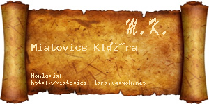 Miatovics Klára névjegykártya
